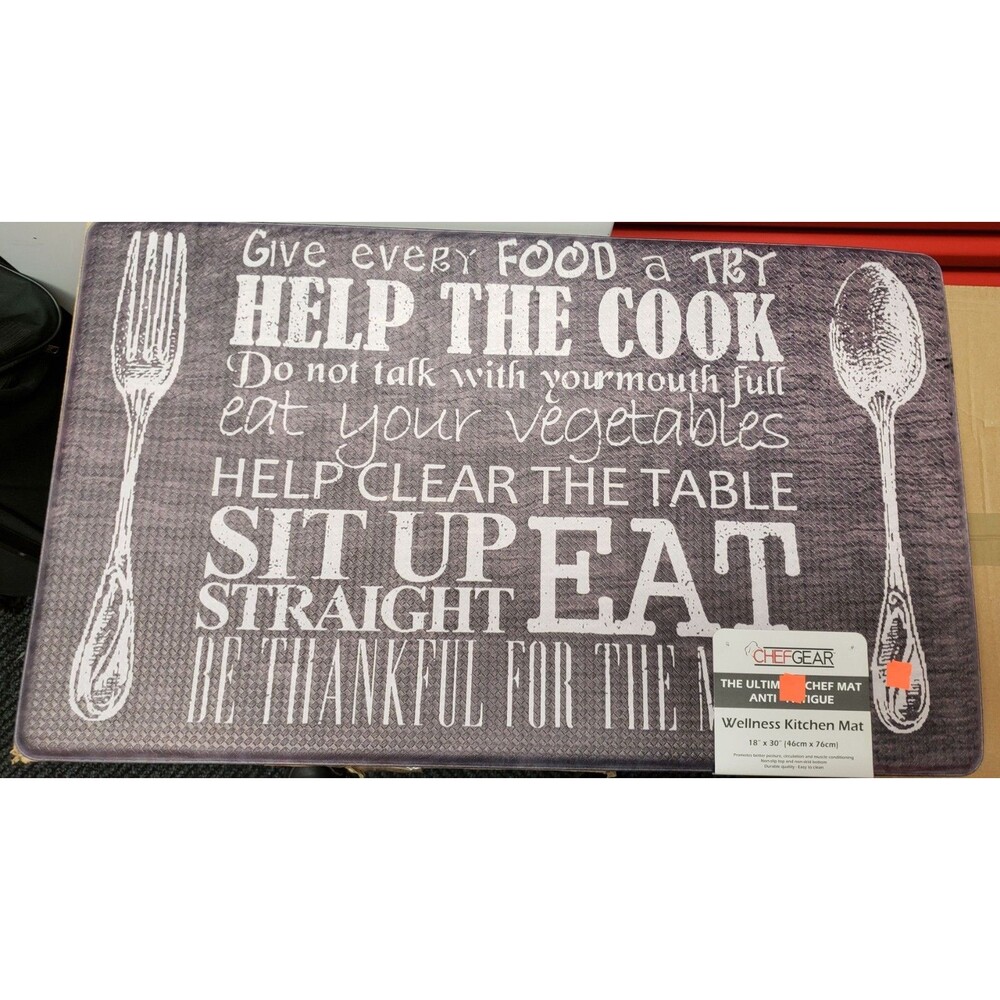 ANTI-FATIGUE FLOOR MAT (18" x 30") PVC, KITCHEN INSPIRATIONAL MESSAGES, ChefGear
